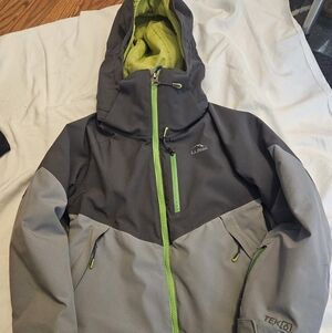 L.L. Bean Kids Gray Jacket with Lime Green Accents